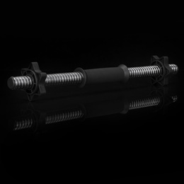 Gryf krótki 45 cm do hantli z zaciskami śr. 25 mm gwintowany, stal chromowana