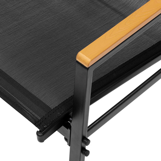 Meble ogrodowe, zestaw dla 4 osób sofa, krzesła, stolik metalowe, czarne