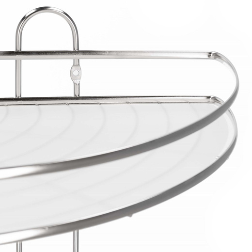 Półka łazienkowa narożna pod prysznic 3 poziomy, wisząca, srebrna