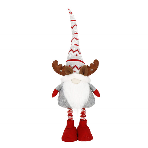 Skrzat 80 cm ozdoba świąteczna, renifer krasnal świąteczny, gnom z teleskopowymi nózkami