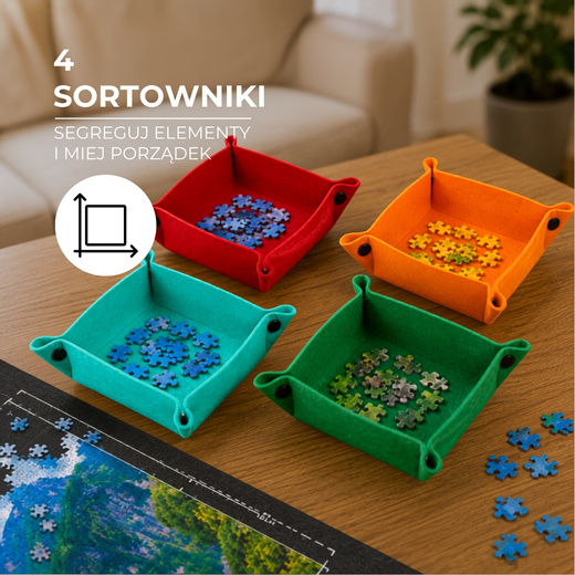 Mata do układania puzzli, zwijana 114x67 cm plansza, podkładka na 1500 puzzli