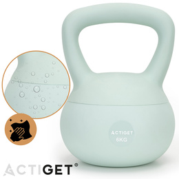 Kettlebell miękki 6 kg kula odważnik hantla ciężar do ćwiczeń fitness, turkusowy