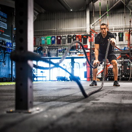 Lina treningowa do crossfit 9 m Battle Rope Power do ćwiczeń siłowych czarna
