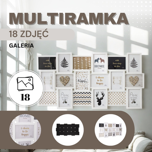 Ramka na zdjęcia 18 zdjęć multiramka 13x18 biała