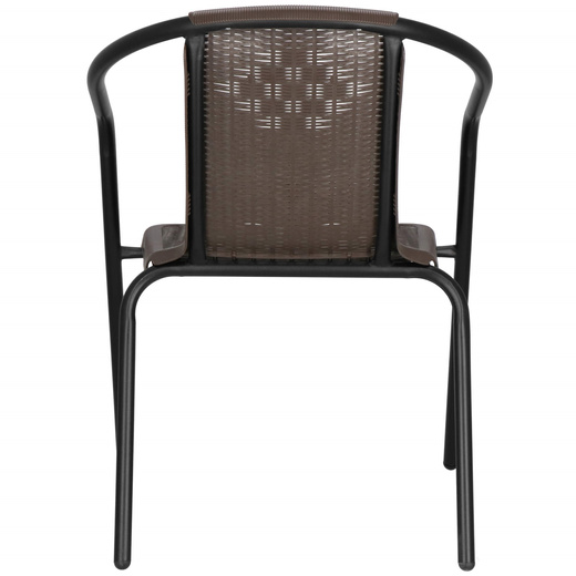 Meble ogrodowe metalowe zestaw stół 140x80 cm i 6 krzeseł na taras balkon czarno-brązowe