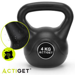 Kettlebelle 4 kg odważnik kulowy ABS hantla do ćwiczeń kula do treningu siłowego czarna