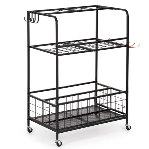 Wózek na narzędzia ogrodowe 96 cm mobilny organizer, 3-poziomy, stojak na sprzęt ogrodniczy