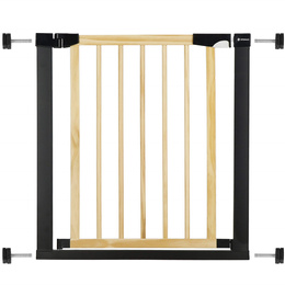 Bramka zabezpieczająca schody 75-89 cm bramka rozporowa brązowo-czarna