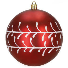 Bombki choinkowe 11 cm 12 szt. zestaw ozdoby świąteczne zdobione czerwone białe