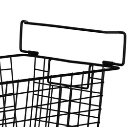 Kosz metalowy do przechowywania 41x17x15 cm prostokątny czarny