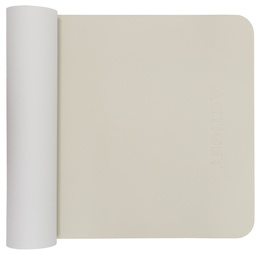 Mata do jogi, ćwiczeń fitness 183x61 cm antypoślizgowa, materac do stretchingu, jasny beż