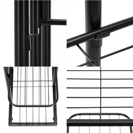 Kwietnik metalowy 6 półek stojak na rośliny 106 cm pionowy, czarny