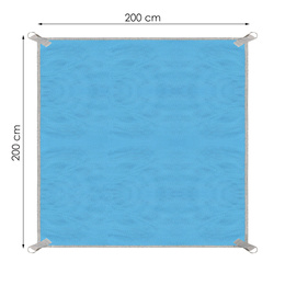 Koc plażowy sand free 200x200 cm mata plażowa dwuwarstwowa niebieska