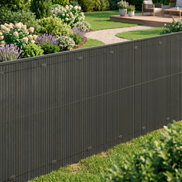 Osłona PVC maskująca 300x100 cm, profile zestaw na balkon, taras, ogrodzenie ciemnoszare