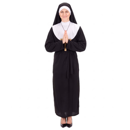 Przebranie na Halloween zakonnicy, krzyż, strój M kostium habit
