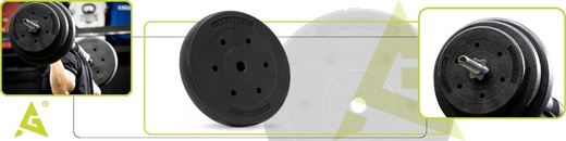 Obciążenie bitumiczne 15 kg talerz kompozytowy 29 mm krążek do sztangi hantli