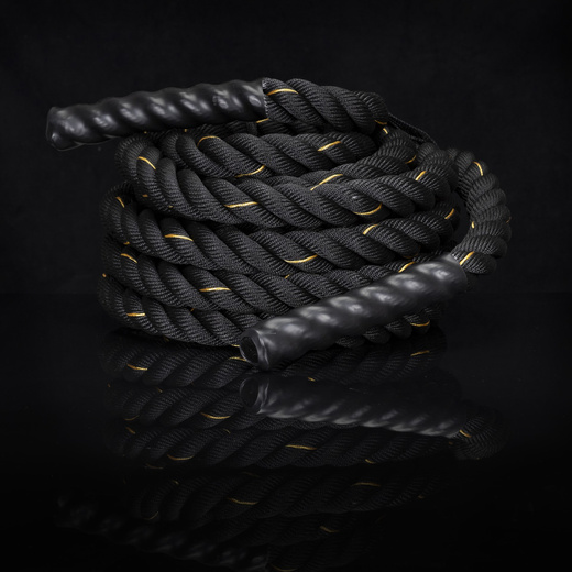 Lina treningowa do crossfit 9 m Battle Rope Power do ćwiczeń siłowych czarna