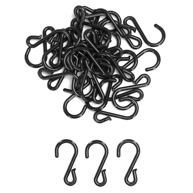 Haczyki do bombek, dekoracji zewnętrzych, świątecznych, zaczepy 60 szt. zawieszki, czarne