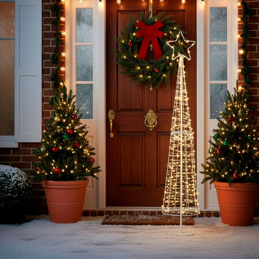 Choinka na zewnątrz 250 Led ciepły biały 100 cm dekoracja świąteczna IP44