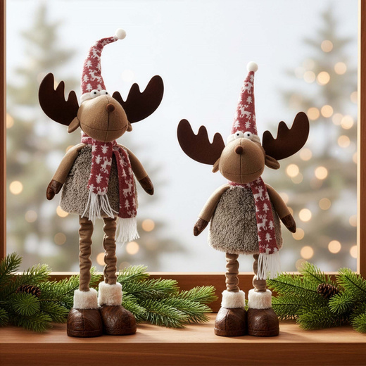 Świąteczny renifer 54-70 cm z teleskopowymi nóżkami ozdoba pod choinkę figurka