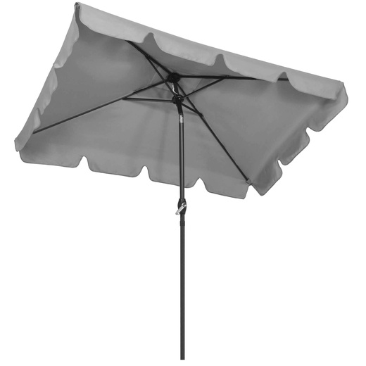 Parasol ogrodowy 240 cm duży składany z korbką na balkon, taras jasnoszary