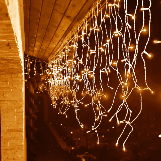 Kurtyna świetlna z pilotem 1500 led girlanda, lampki wewnętrzno-zewnętrzne 67 m sople ciepły biały