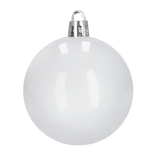 Bombki choinkowe 40 szt. zestaw dekoracji świątecznych, nietłukące, białe