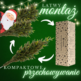 Choinka sztuczna 240 cm świerk naturalny jak żywy, ze stojakiem nowoczesny gęsty 