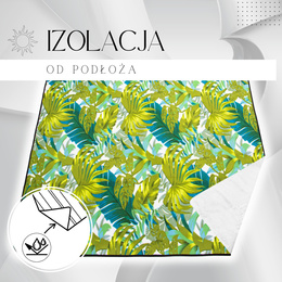 Koc plażowy piknikowy 200x200 cm na biwak mata zielona