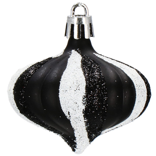 Bombki choinkowe 77 szt. czarny zestaw choinkowy