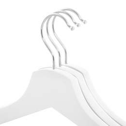 Wieszaki na ubrania drewniane zestaw 9 szt. białe