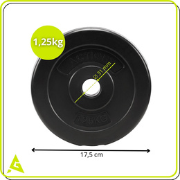 Obciążenie bitumiczne 1,25 kg 2 szt. talerze kompozytowe 31 mm krążki do sztangi hantli