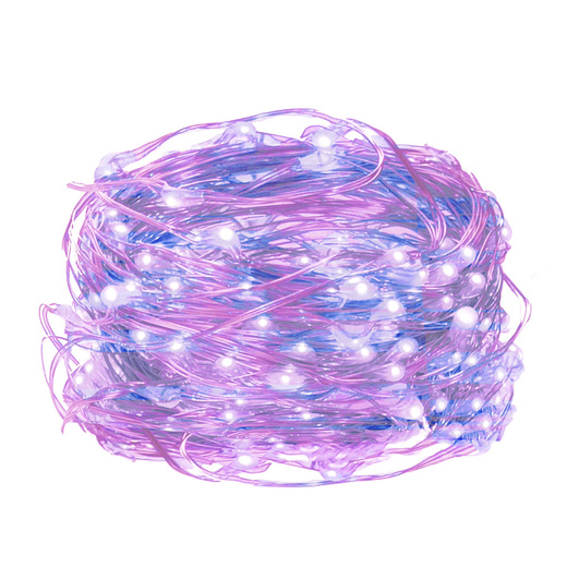 Lampki choinkowe 20 LED druciki mikro na baterie różowe niebieskie