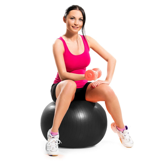 Piłka fitness gimnastyczna do ćwiczeń 85 cm z pompką, czarna