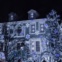 Lampki choinkowe 500 Led zimny biały+ niebieski flash 41,5 m oświetlenie świąteczne IP44