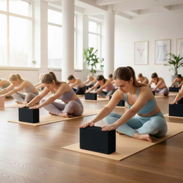 Kostka do jogi piankowa EVA 23x15x7,5 cm klocek blok do ćwiczeń pilates stretching czarny