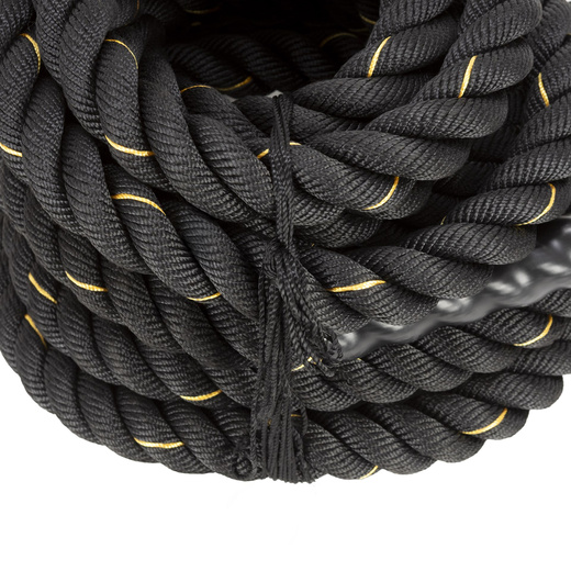 Lina treningowa do crossfit 9 m Battle Rope Power do ćwiczeń siłowych czarna