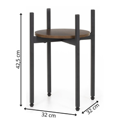 Kwietnik metalowy 42,5 cm stojak na kwiaty loft nowoczesny industrialny czarno-brązowy