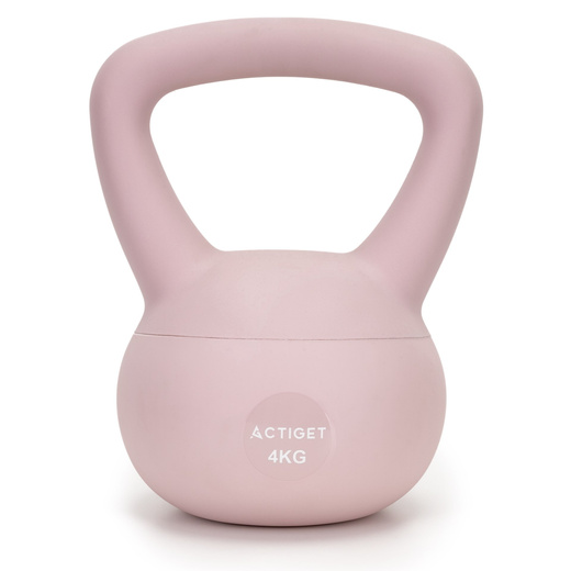 Kettlebell miękki 4kg kula odważnik hantla ciężar do ćwiczeń fitness, jasnoróżowy