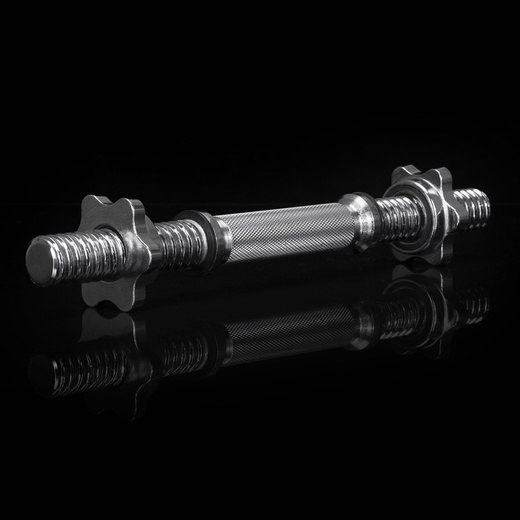 Gryf krótki 36 cm do hantli z zaciskami zestaw 2 szt. gwintowane śr. 28 mm stal chromowana