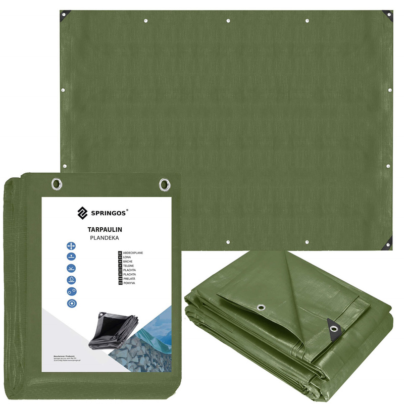 Plandeka 4x6m 120g/m2 gruba płachta ochronna zielona