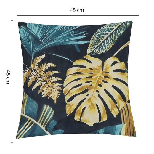 Poszewka dekoracyjna 45x45cm na poduszkę wzorzysta w liście