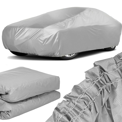 Pokrowiec na samochód 480x175x120cm wodoodporna plandeka na auto szara 