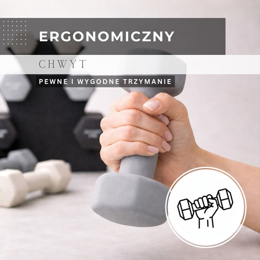 Hantle na stojaku zestaw 6 szt. obciążenia 1 kg, 2 kg, 3 kg do fitnessu, treningu domowego