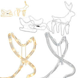 Renifer Led świąteczny z saniami 100 cm świetlna dekoracja biały ciepły