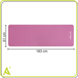 Mata do ćwiczeń 183x61 cm antypoślizgowa NBR do jogi, stretchingu z uchwytem różowa