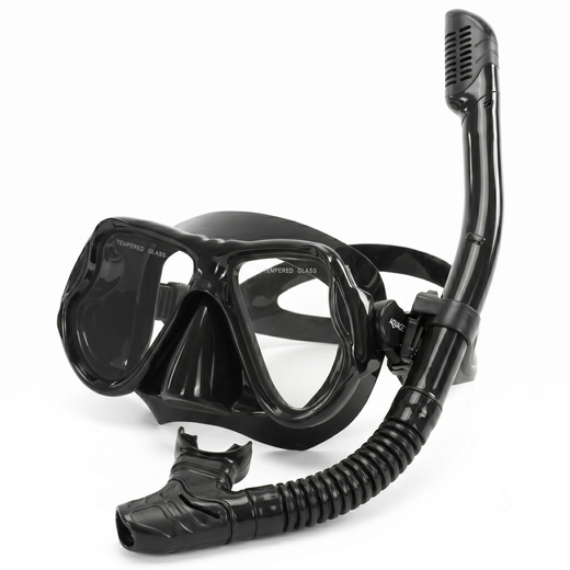 Maska do nurkowania z rurką, Anti-fog filtr UV DryTop gogle do pływania