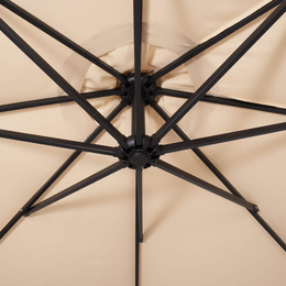Parasol ogrodowy z oświetleniem led na wysięgniku 300 cm składany na balkon, taras ecru 