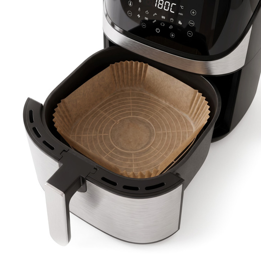 Wkłady papierowe do Airfryer 100 szt. tacki do frytkownicy beztłuszczowej 20 x 20 cm