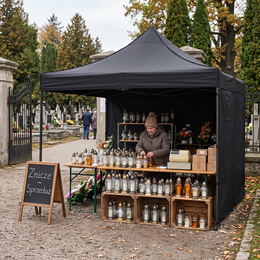 Namiot handlowy 3x3 m ogrodowy, pawilon na imprezy, catering czarny